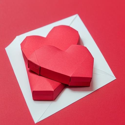 Origami Hearts on Pink Background in 8K