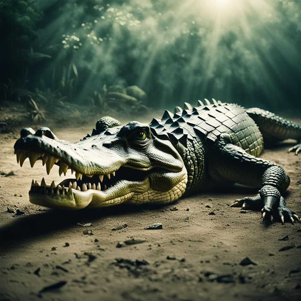 Crocodile Death Roll: Cinematic Film Still
