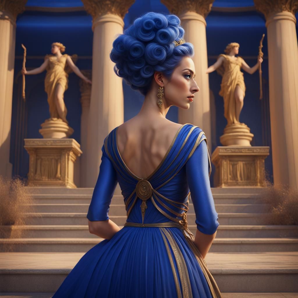 Ancient Greek Goddess with 1950s Hairstyle
