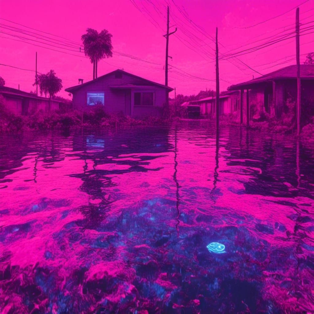 Vaporwave Dreamscape: Submerged Liminal Suburb