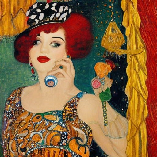 Mouse Showgirl Dancing with Cheese in Art Deco Style