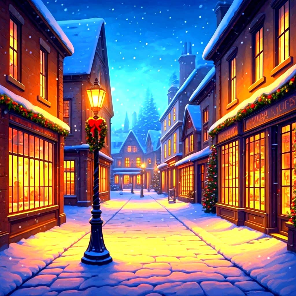 Christmas Scene Emerges in a Festive Atmosphere