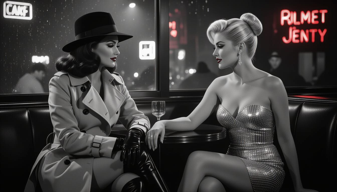 French Detective in Nightclub: A Film Noir Photograph