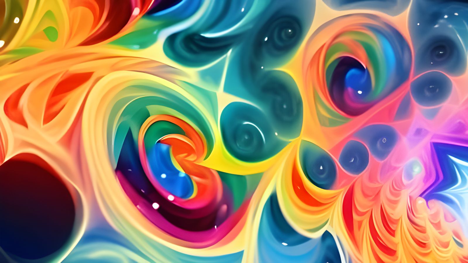 Cosmic Maelstroms: Vivid Colors in Primitive Art Style