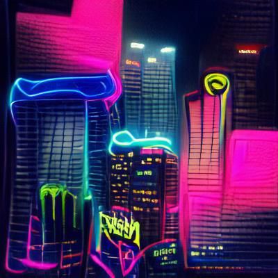 Neon Night Cityscape