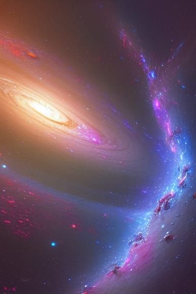 Galaxies Creation: Detailed Cosmic Concept Art