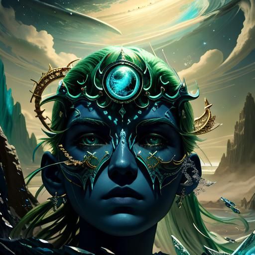 Epic Celestial Scene in Digital Matte Painting Style