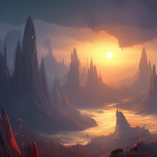 Fantastical First Sunrise Concept Art in Deep Color