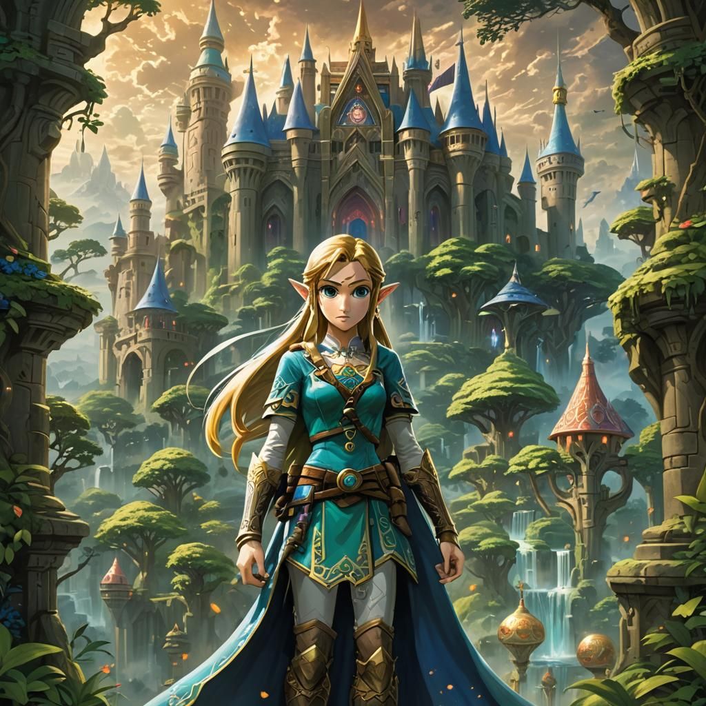Heroic Zelda in Ethereal Enchanted Kingdom
