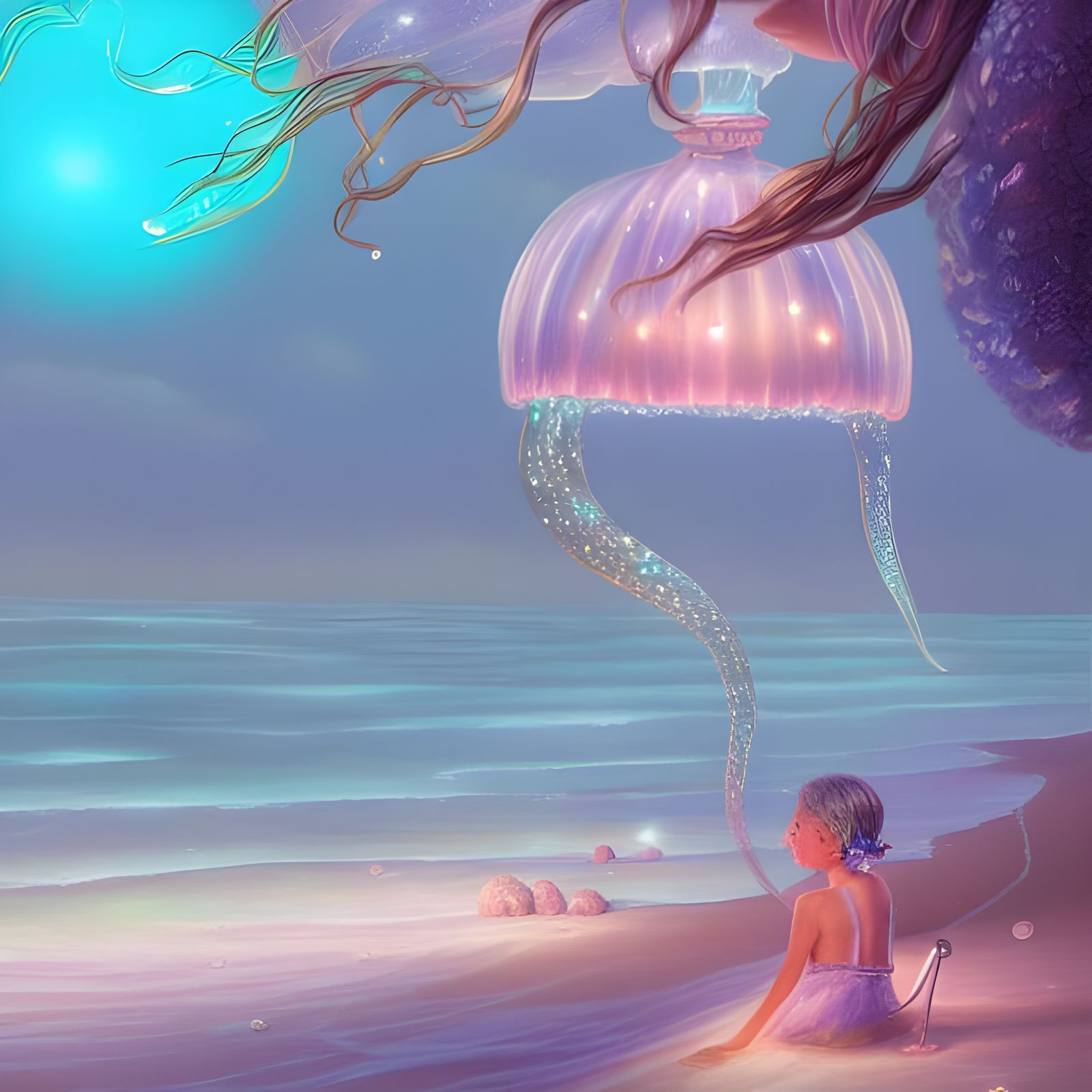 Jellyfish Umbrella at the Beach