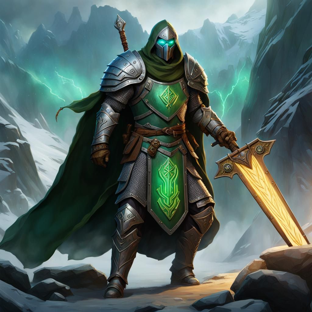 Goliath Paladin in Heavy Armor, Fantasy Concept Art