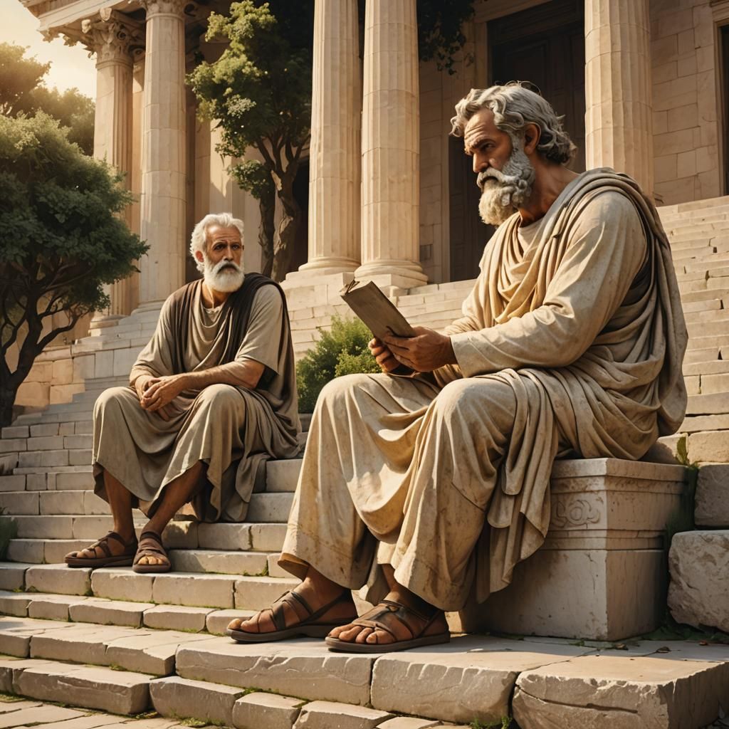 Ancient Greek Philosopher Teaching Art