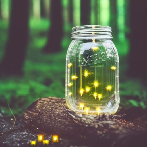 Fireflies Transporting Glowworms Through Night Forest