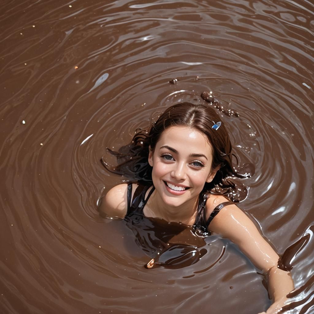 Bathing in chocolate. Yummy.