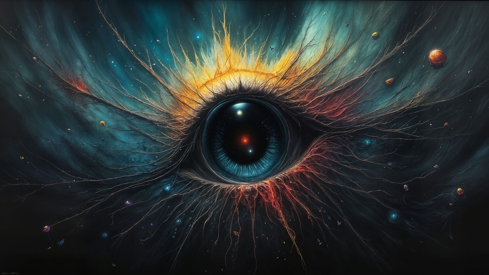 Eldritch Man Dressed as Flower in Smoke