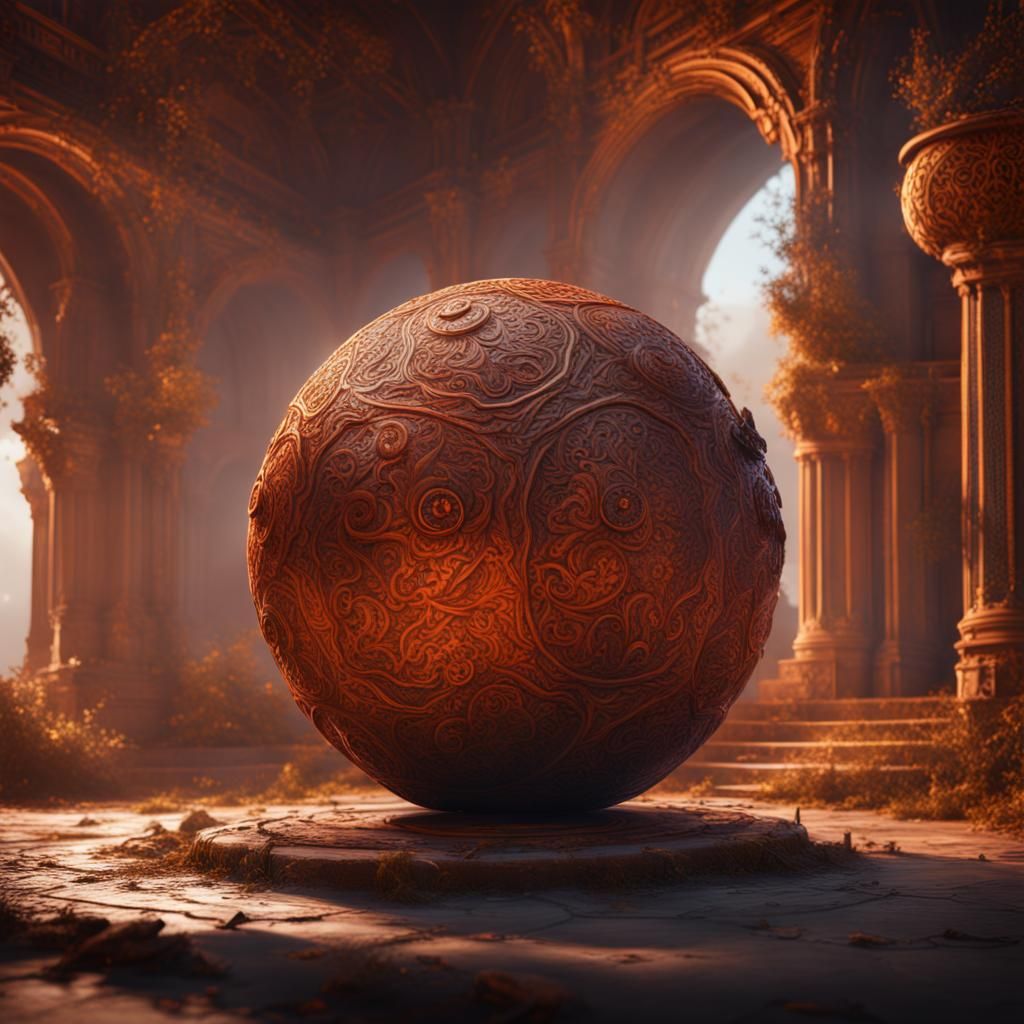 Ornate Metal Ball 240114A