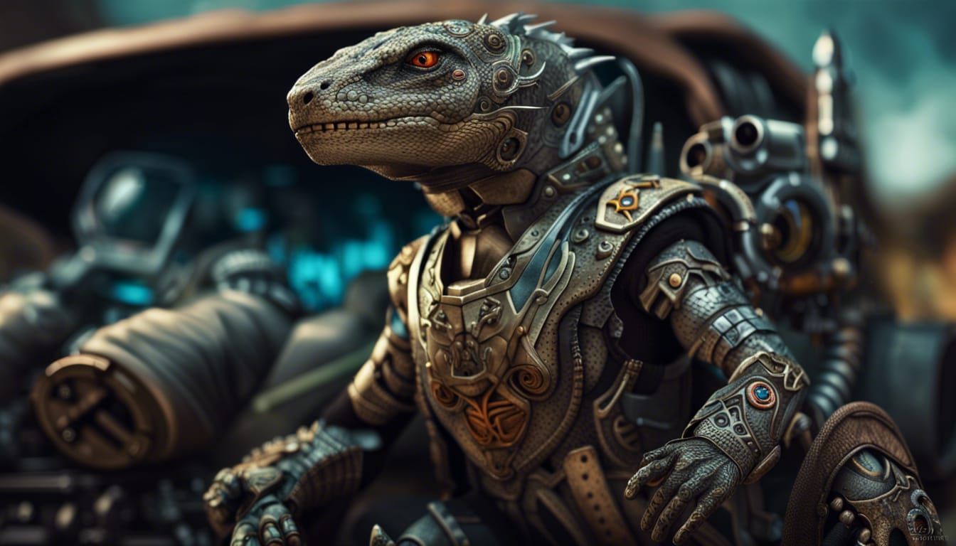 Lizard Cyborg with Vehicle Transformation Powers