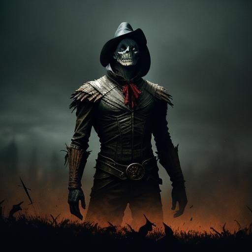 Halloween Horror Scarecrow in Cinematic Style