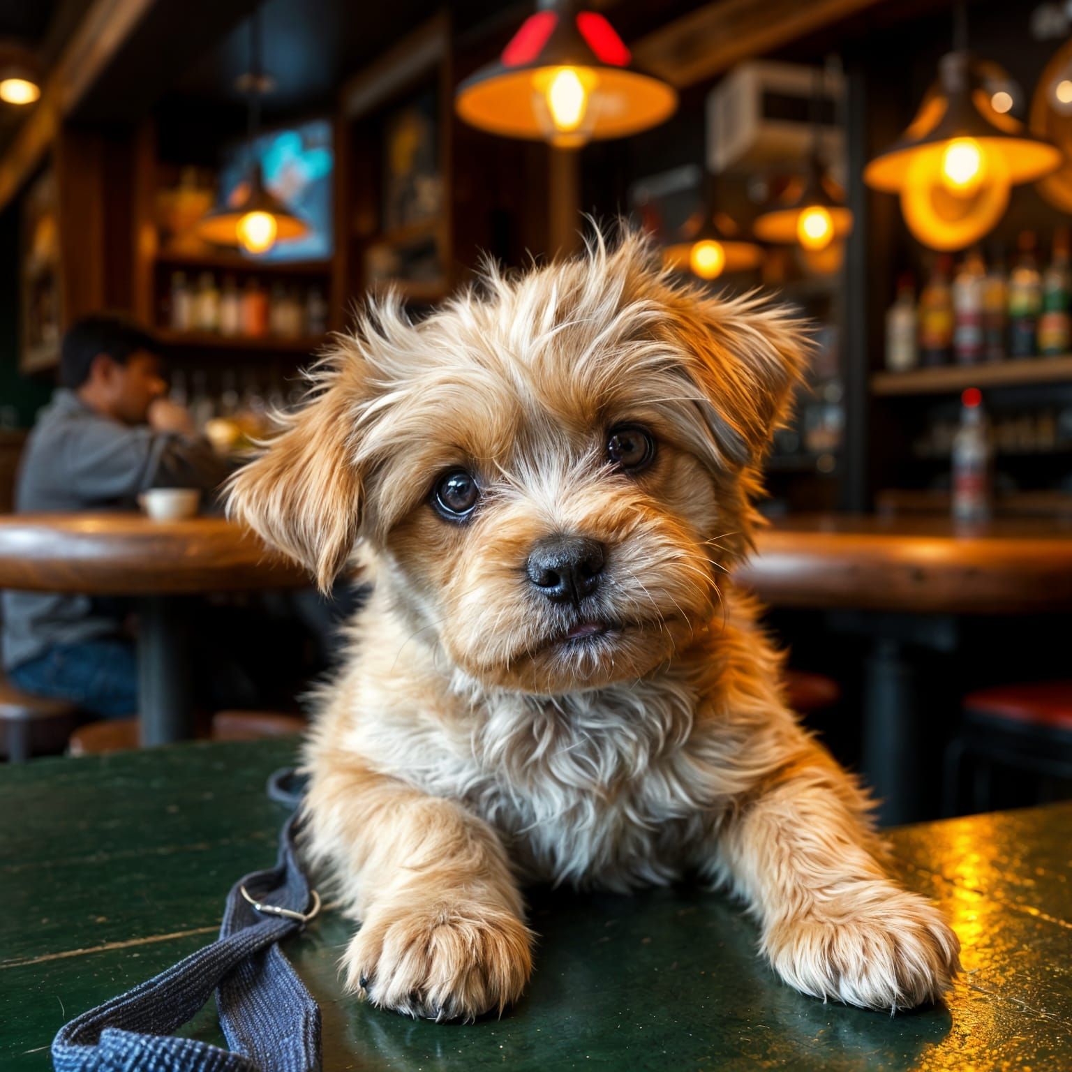 Cute Gorgeous Puppy at a Pub