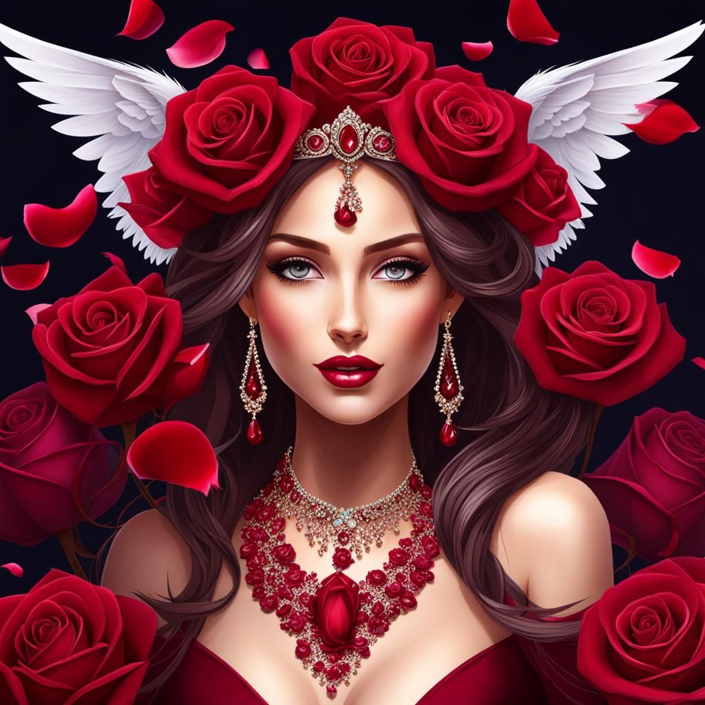 Rose Petal Princess in Burgundy Dress with Tiara