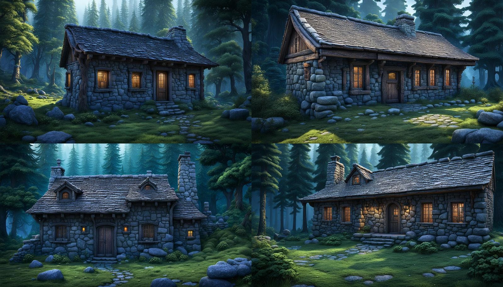 Enchanting Forest Home in Detailed Matte Painting