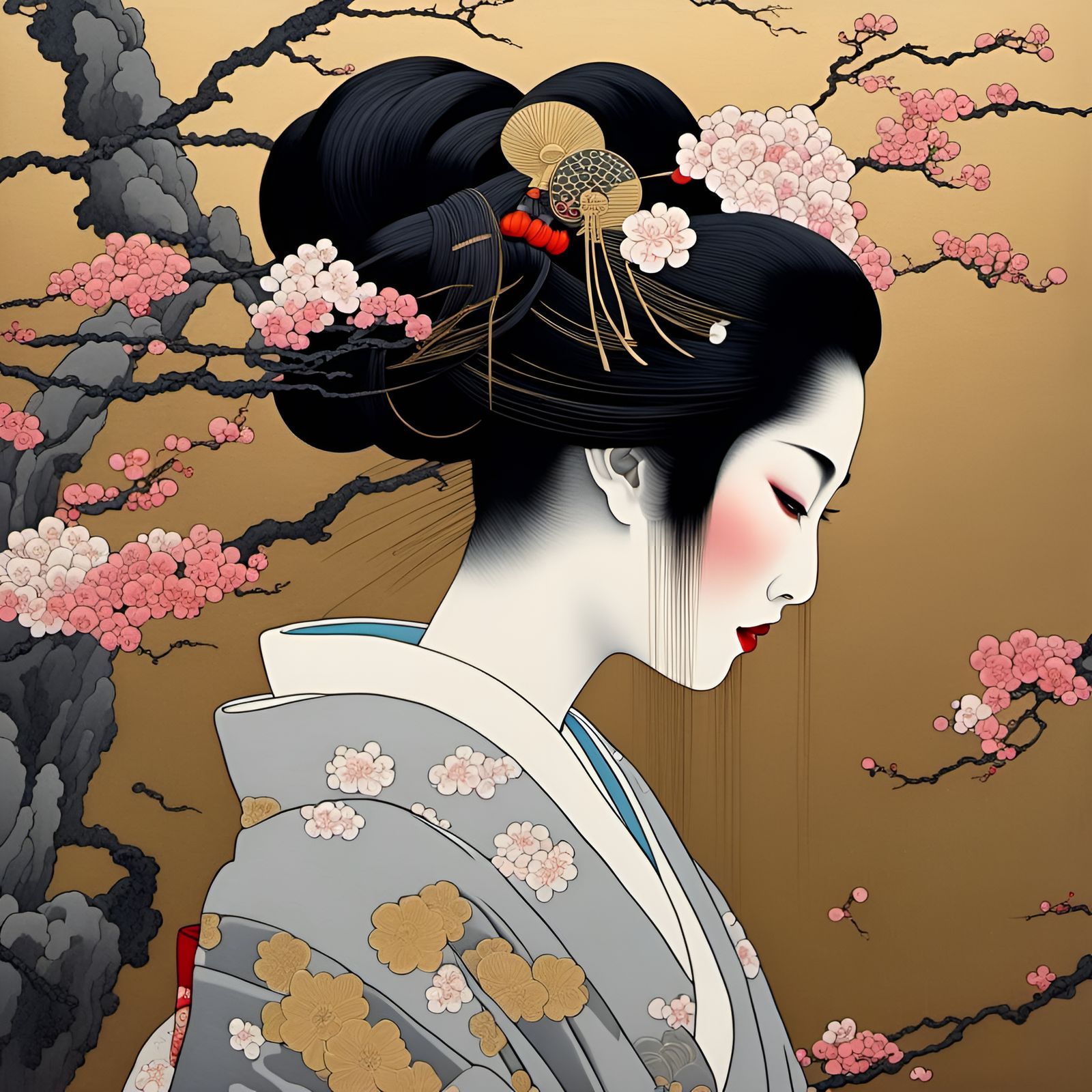 Geisha in Kimono: Classical Japanese Art