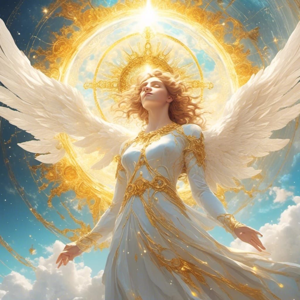 Radiant Angel Blesses Earth with Heavenly Light