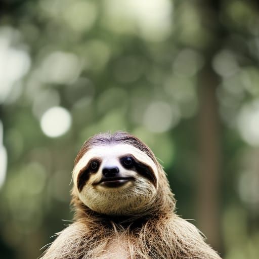 Photorealistic Sloth at a Tea Party