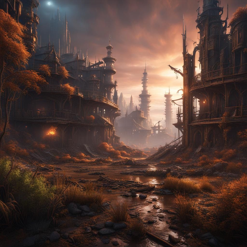 Post-Apocalyptic Wonderland: Detailed Matte Painting