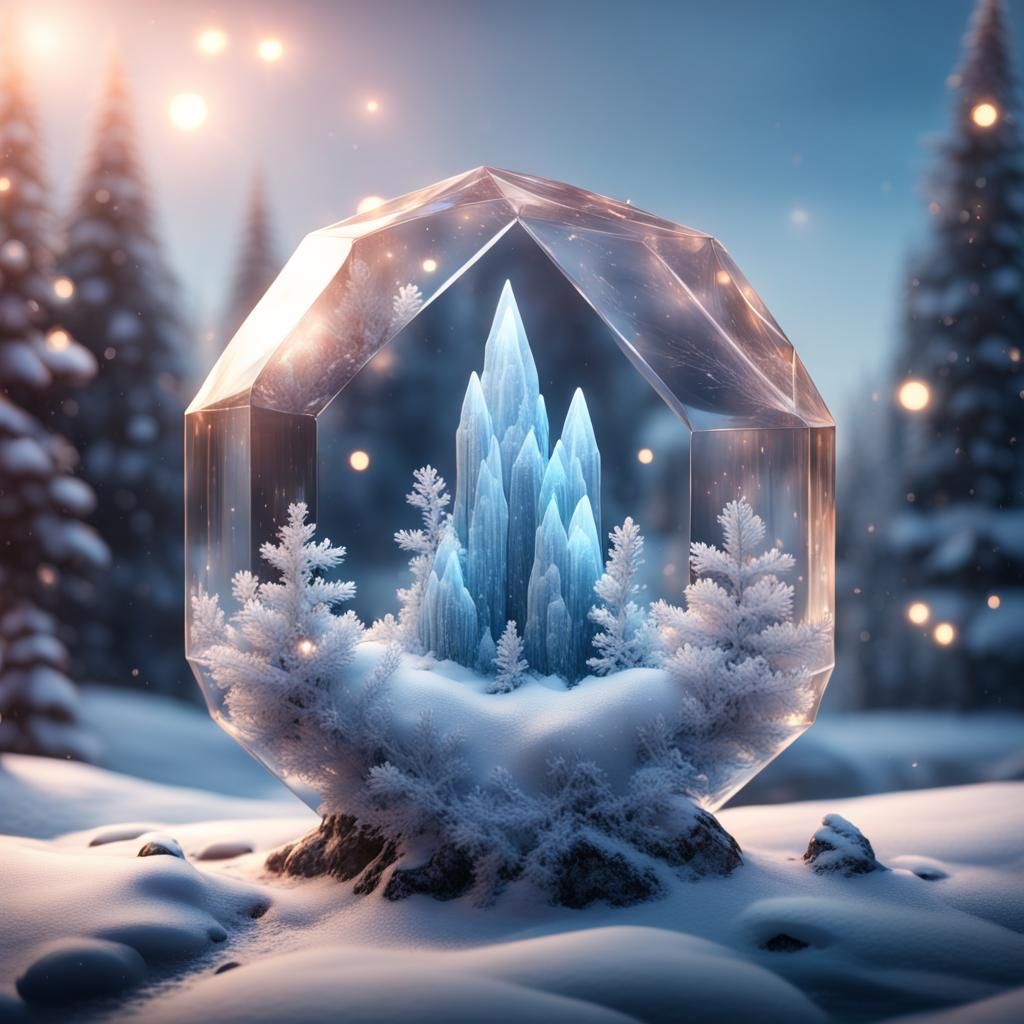 Winter Wonderland Crystal Ball: Fantasy Concept Art