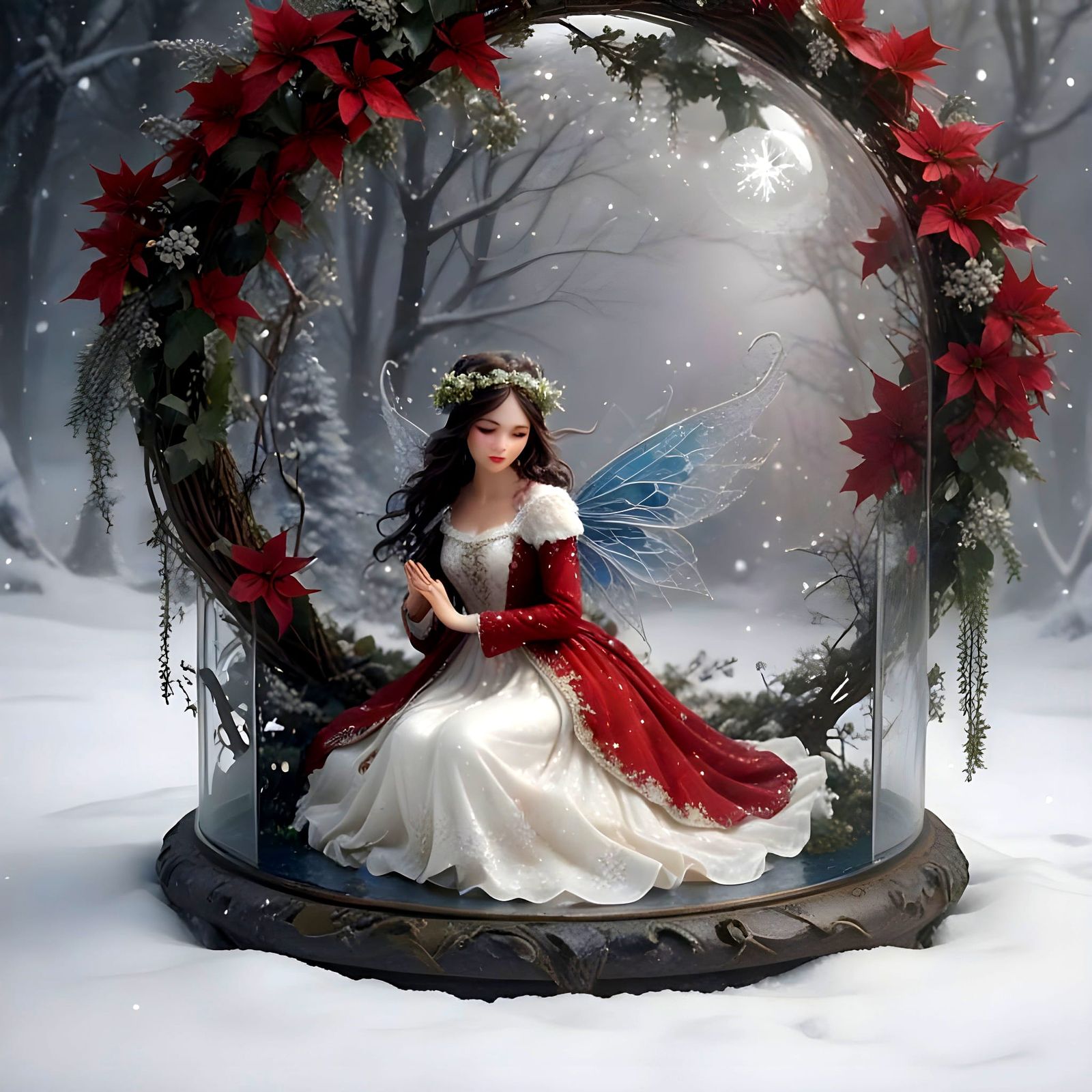 Enchanted Winter Scene in Hyperrealistic Style