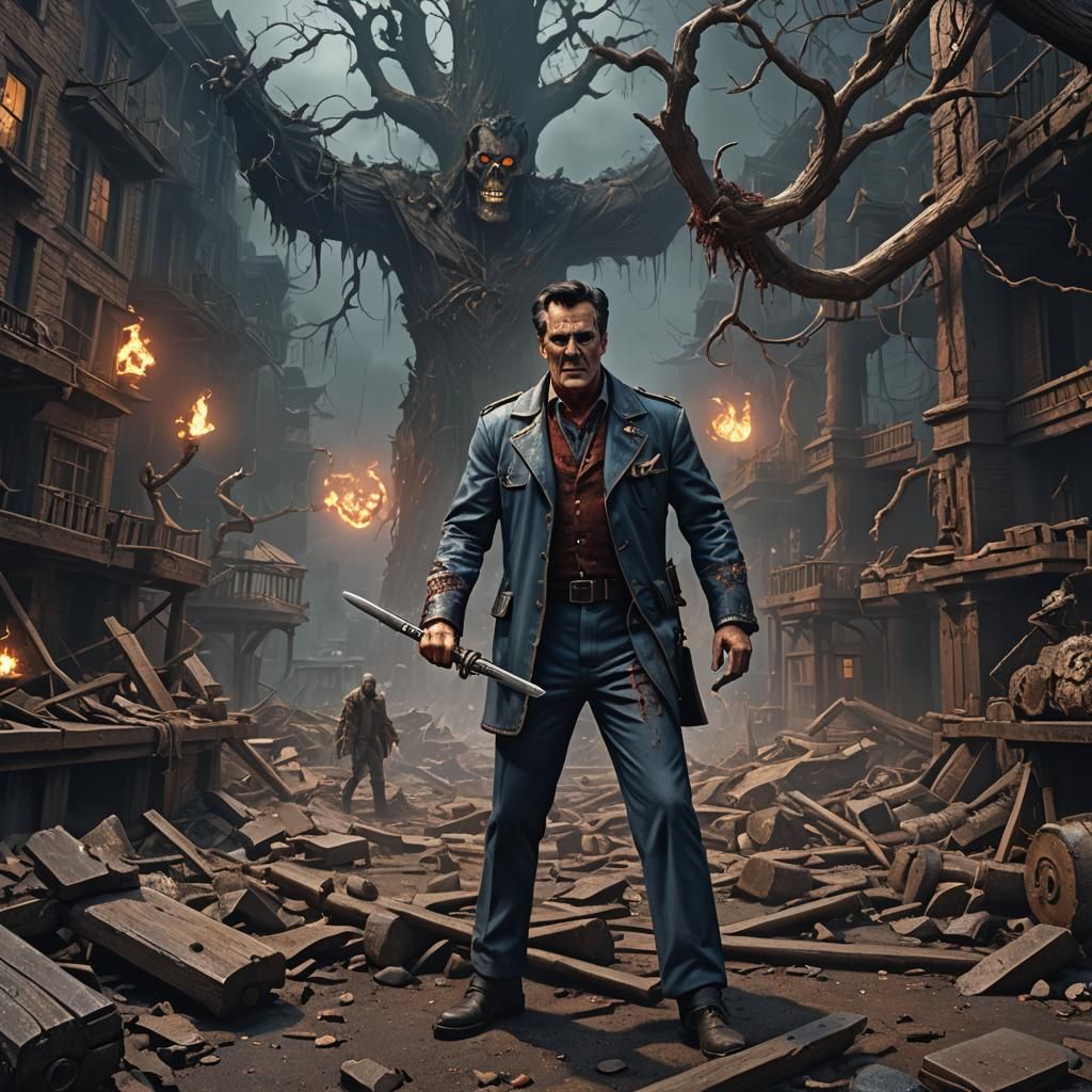 Bruce Campbell as Psycho Killer: Detailed Matte Painting