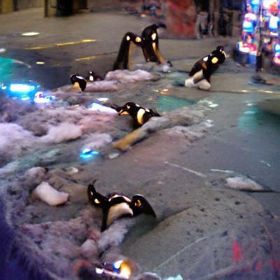 Penguins Explore New York City