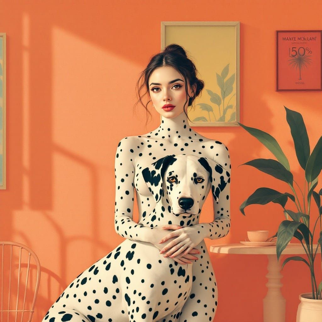 Whimsical Nostalgic Scene with Pastel Hues and Symmetrical C...