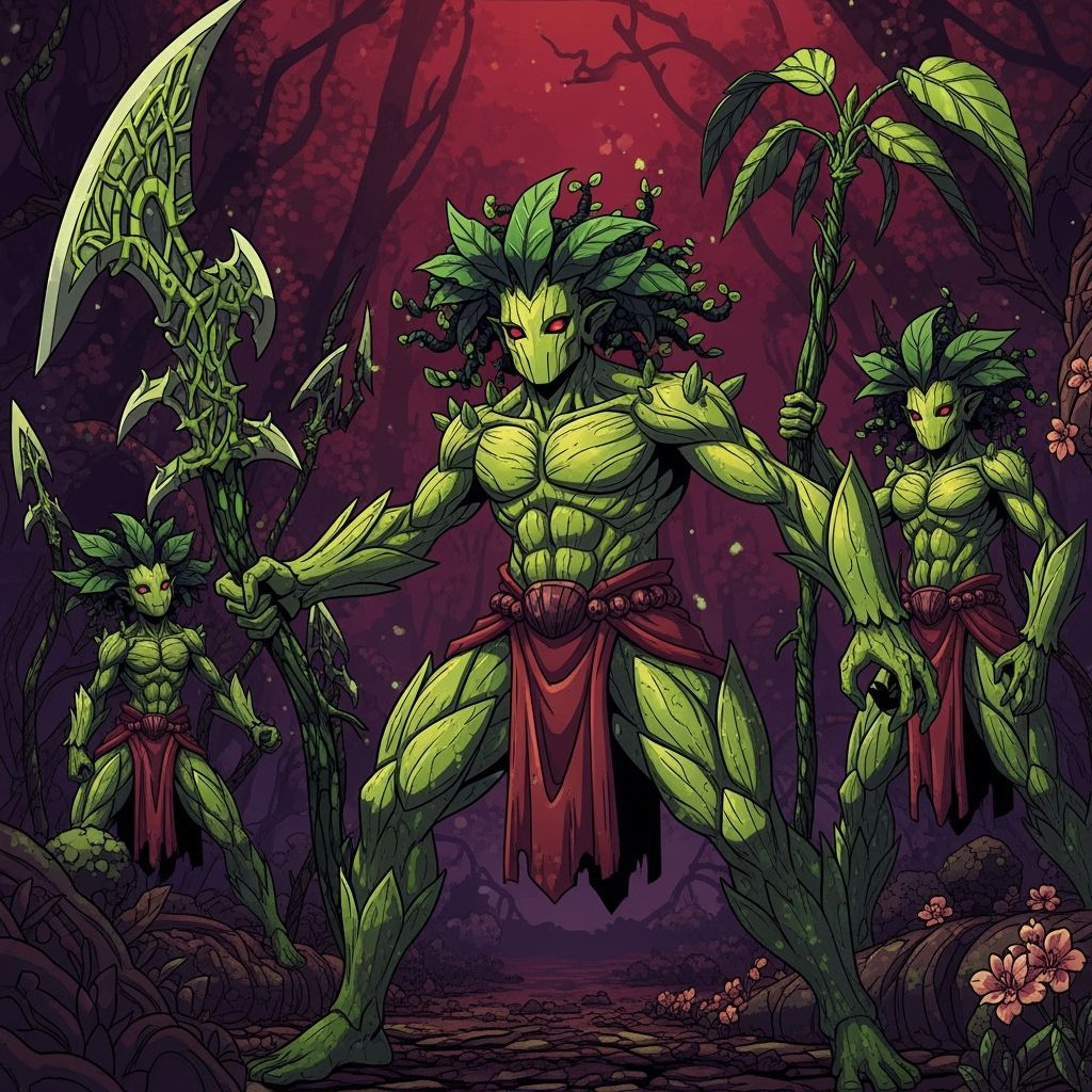 Anime Plantfolk Warriors with Photosynthesis Powers