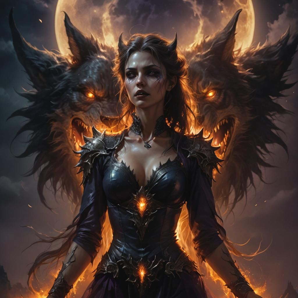 Werewolf Transformation Portrait in Digital Art Style