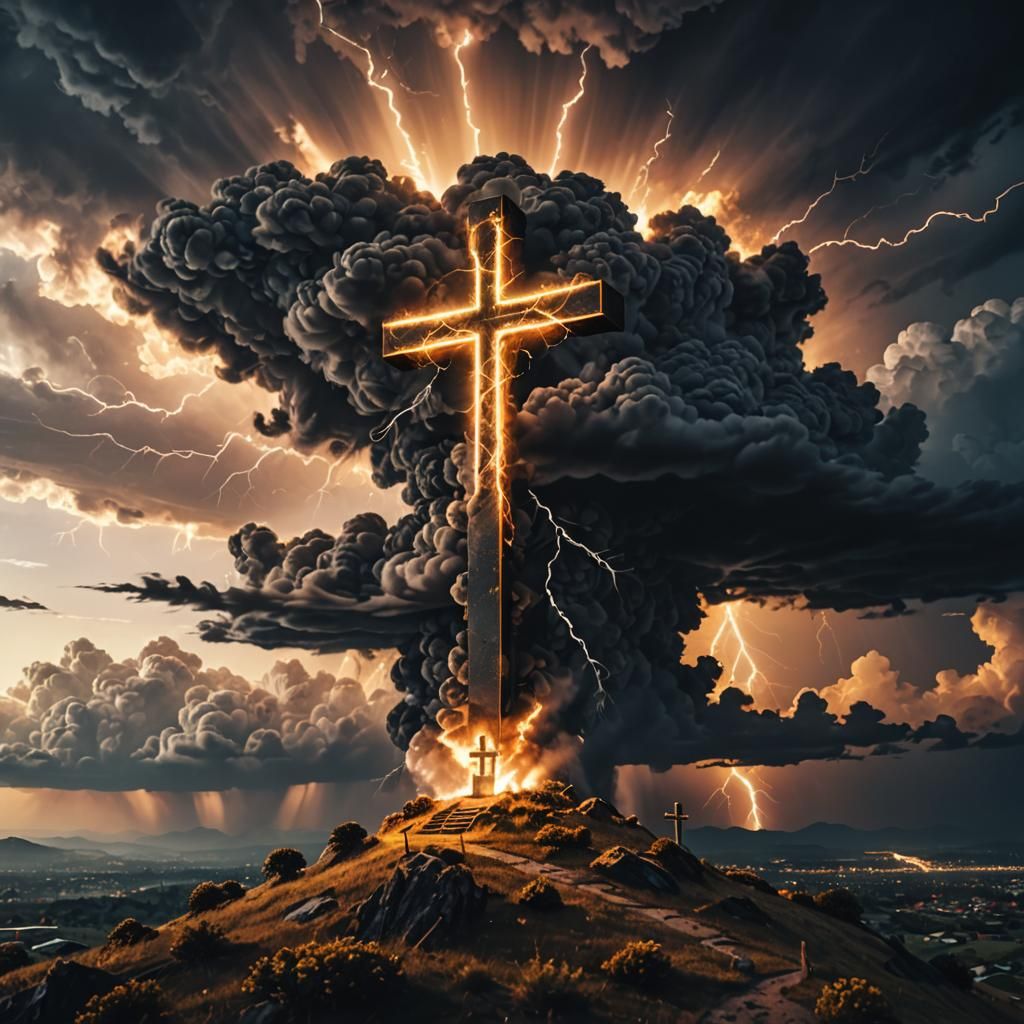 Radiant Smoke Cross on Barren Hill