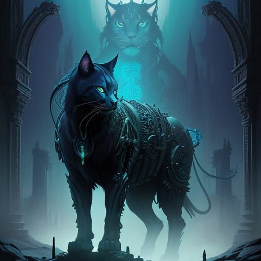 A beautiful blue demon cat 🐈‍⬛