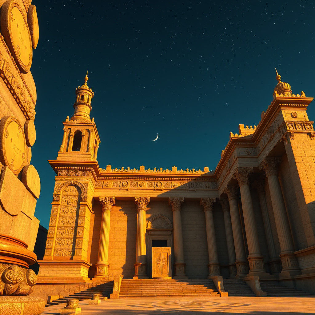 Majestic Beta Mikdash: King David's Temple in Fantasy Art St...