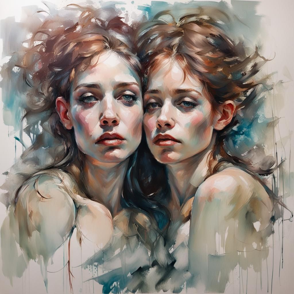 Trans Twins: A Watercolor Study in Self-Love