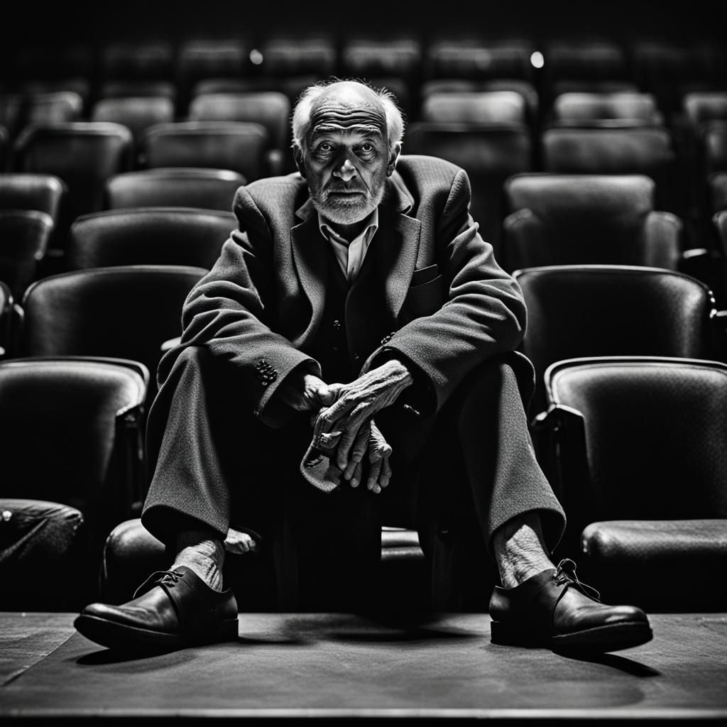 Surreal Portrait of Duality on Stage