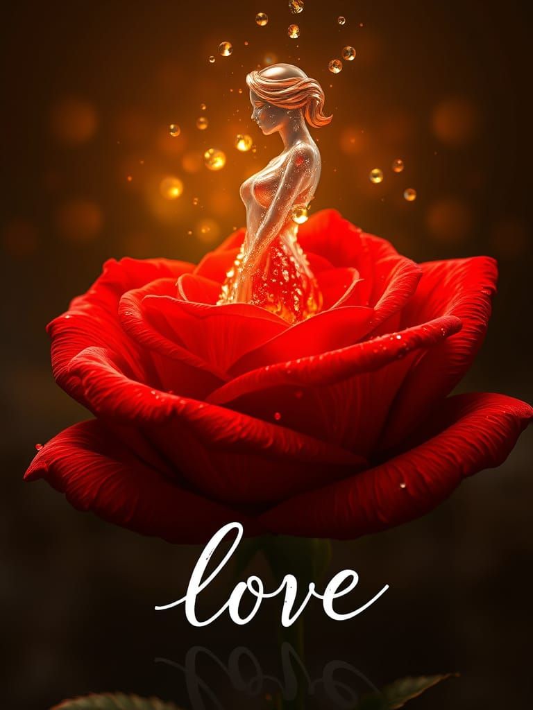 Ethereal Rose Goddess in Hyperrealistic Night Sky