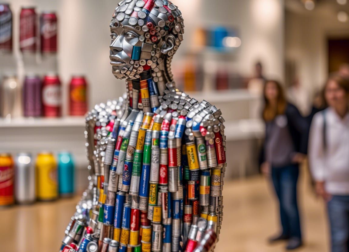 Soda Can Statue in Art Gallery