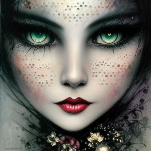 Intense Gothic Witch with Evil Smile