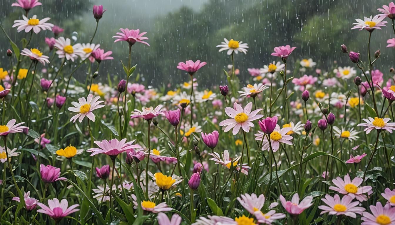 Spring Rainy Day: A High-Resolution Photo