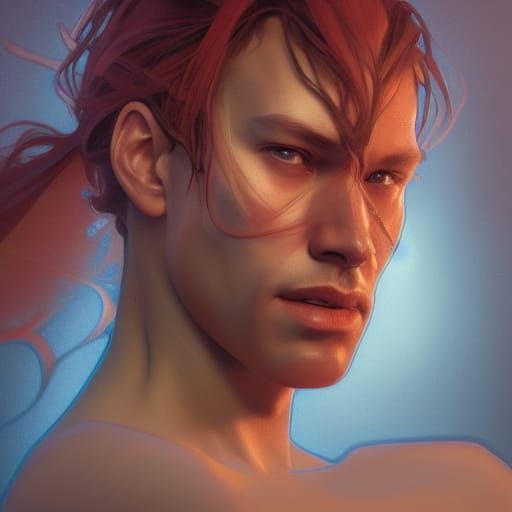 Detailed Head and Shoulders Portrait in Artgerm Style