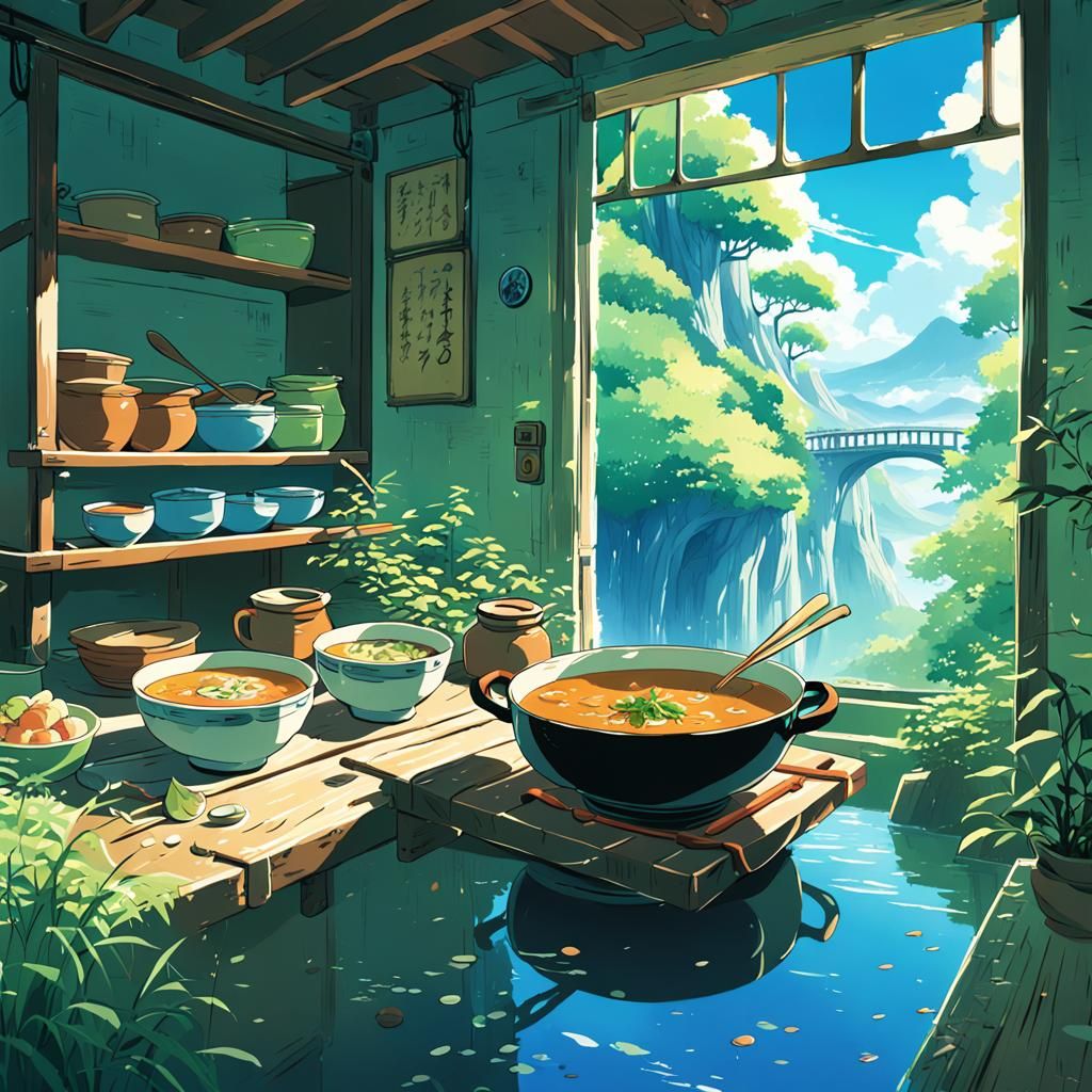 Studio Ghibli Soup Bowl: Anime Key Visual