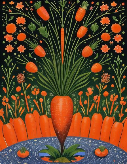 Hovering Carrot in Classic Anglo-Saxon Art Style