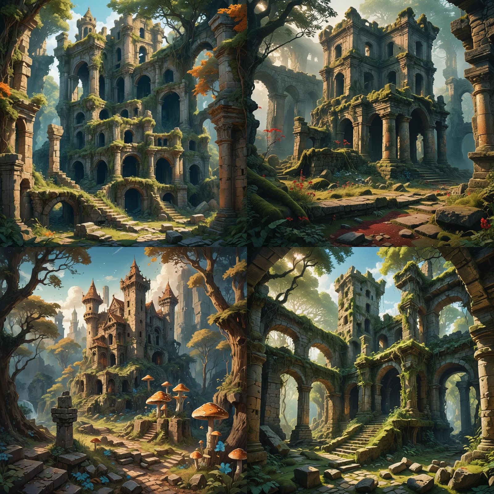 Fantastical Ruins: Detailed Matte Painting