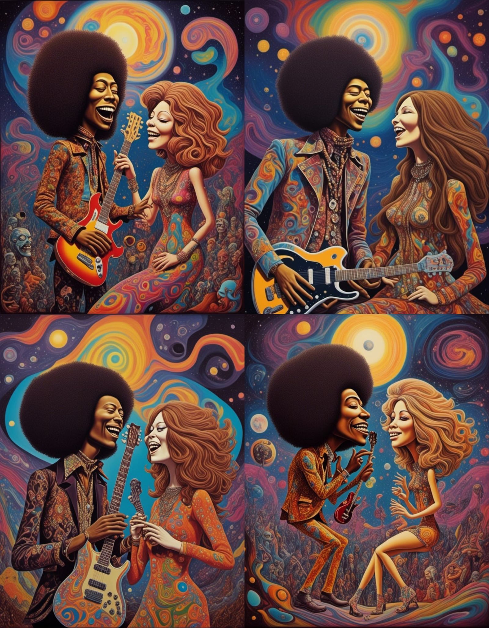 Jimi Hendrix and Janis Joplin: Groovy Psychedelic Duet
